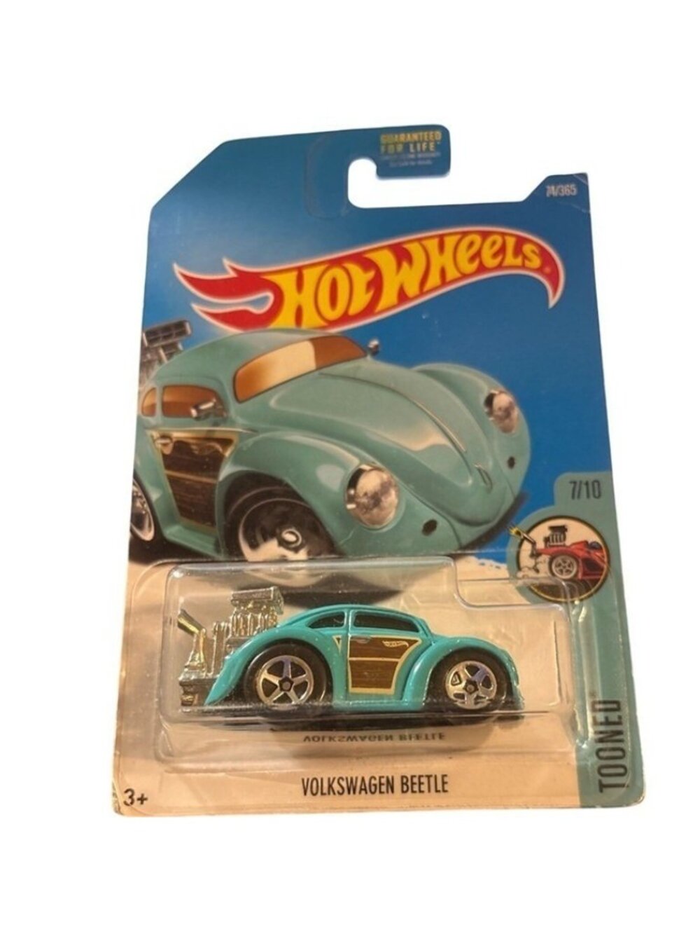 Die Cast Hot Wheels Tooned Volkswagen Beetle Car 7/10 Turquoise 2015 3+ Sealed - Picture 3 of 5
